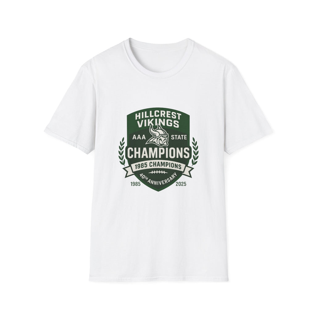 Hillcrest Vikings Champions T-Shirt — 40th Anniversary School Football Tee